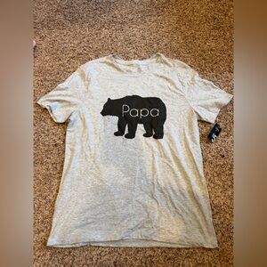 City Streets Gray Heather Tee with Black Bear "Papa" Graphic